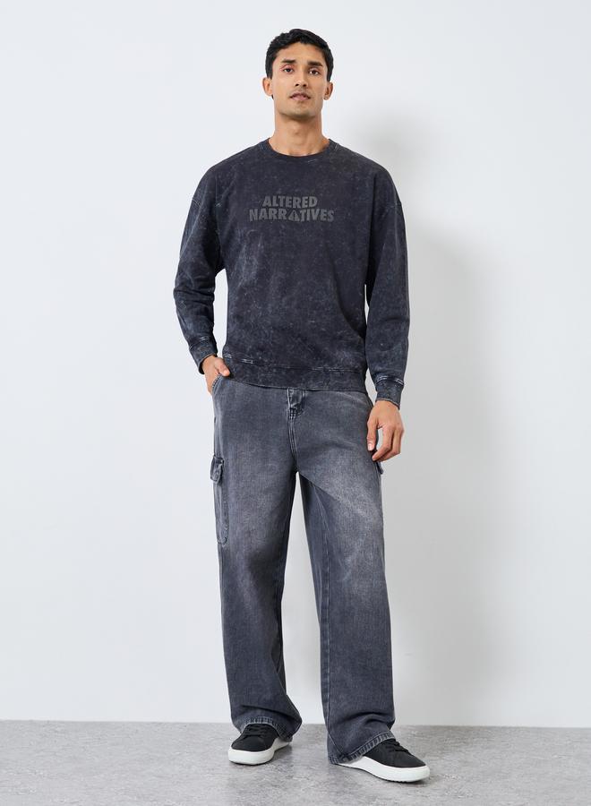 ستايلي سويت شيرت مغسول بقصة واسعة - Image 2